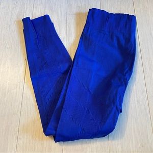 Electric Blue SculptKnit 7/8 Leggings with Cutout Design